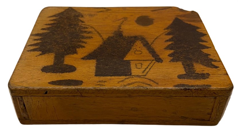 1940 AHŞAP AÇINCA İÇİNDEN CİVİLİ YILAN ÇIKAN ÜZERİ RESİMLİ ŞAKA OYUNCAĞI