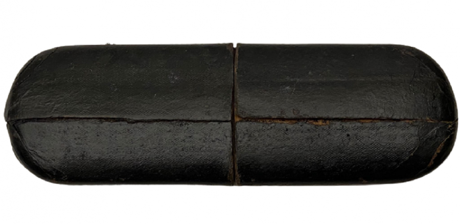 OSMANLI ORİJİNAL KABINDA MUHAFAZA  KUTUSUNDA METAL TEL YUVARLAK CAM NUMARALI BANKER  GÖZLÜK