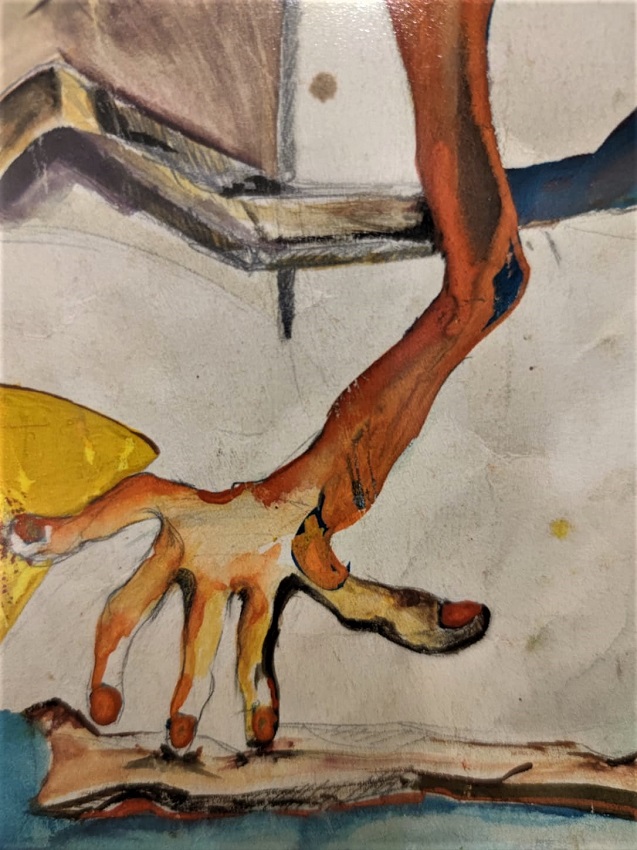 SABİHA ERENGÖNÜL ORJİNAL  İMZALI KARIŞIK TEKNİK  CALIŞMASI (1941-1982) 32 x 30 CERCEVELİ