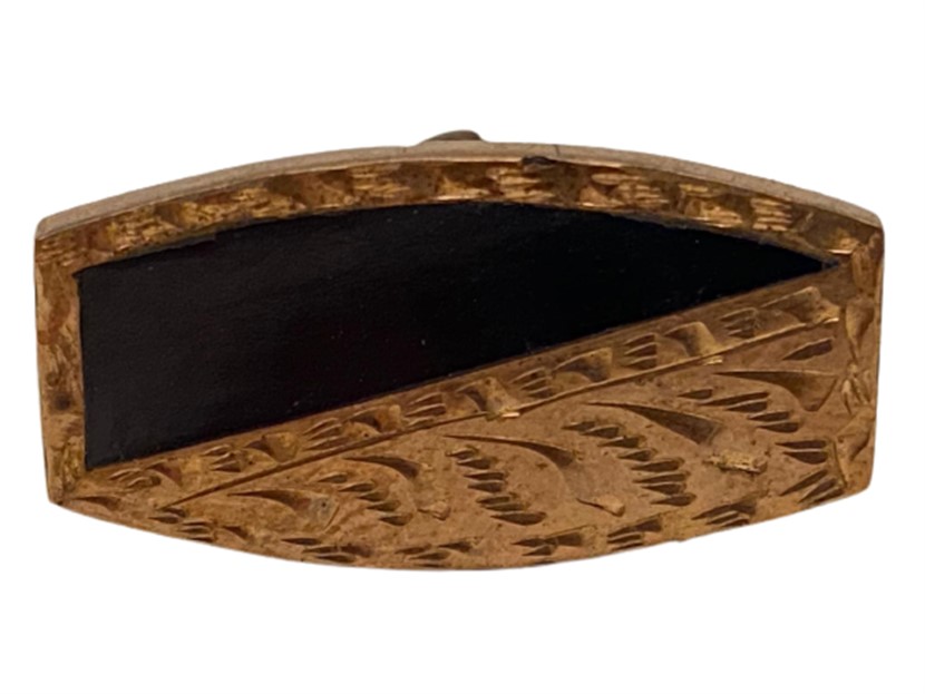 1950 ALTIN VE ERZURUM OLTU TAŞLI  İKİLİ KOL MANŞET  DÜĞMESİ 4.59 GR