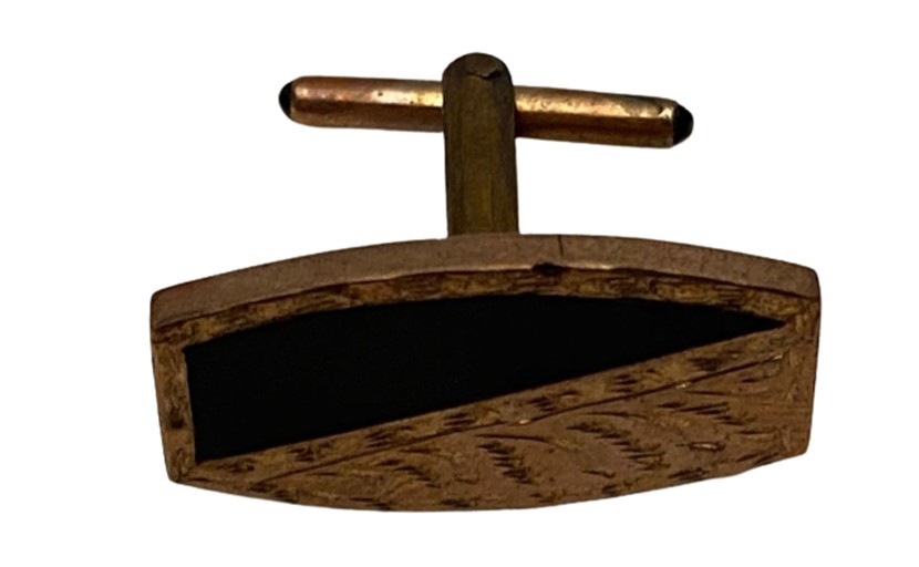 1950 ALTIN VE ERZURUM OLTU TAŞLI  İKİLİ KOL MANŞET  DÜĞMESİ 4.59 GR