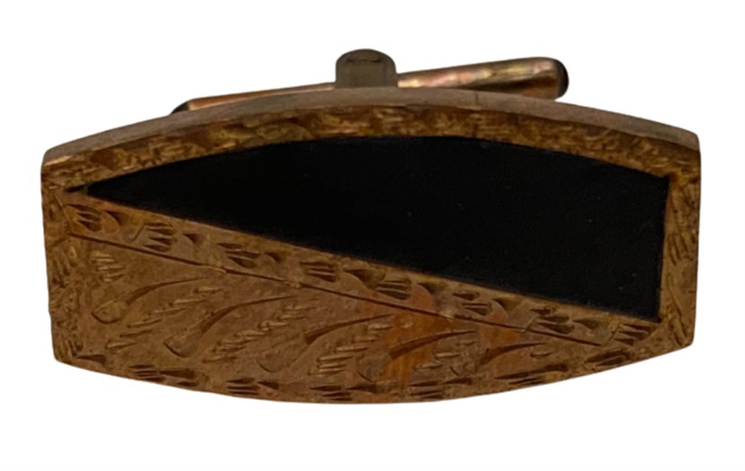 1950 ALTIN VE ERZURUM OLTU TAŞLI  İKİLİ KOL MANŞET  DÜĞMESİ 4.59 GR