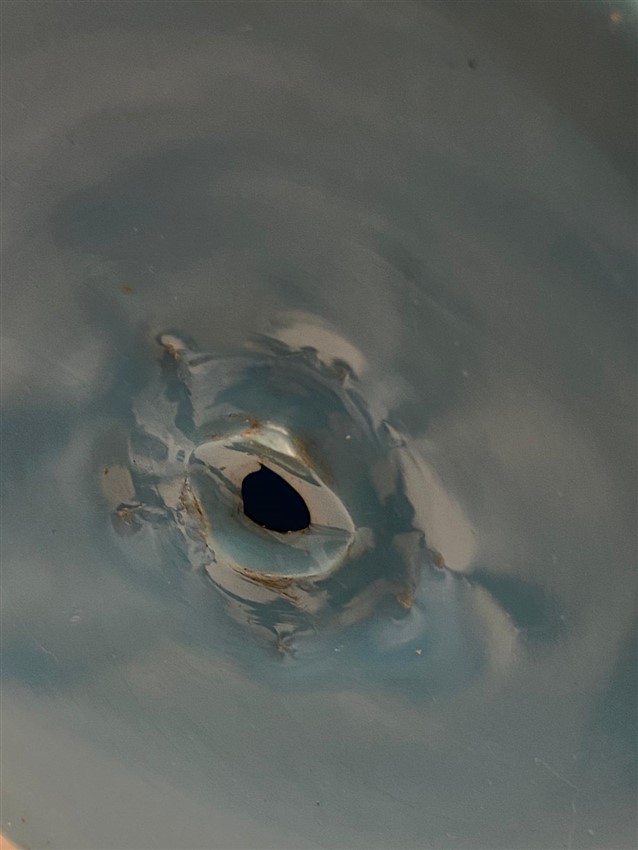 1900 OSMANLI MAVİ KOPARMA OPALİN ÜZERİ EL BOYAMA GAZ LAMBASI