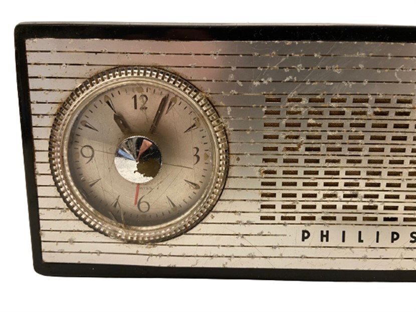 ANTİQUE GERMANY PHILIPS CLOCK ALARM RADIO PHILIPS MASA ÜZERİ RADYO VE SAAT ALARM