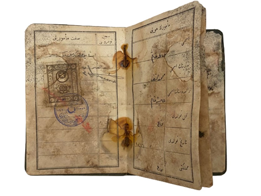 OSMANLI YAZILI 1920 TÜRKİYE CUMHURİYET BASI TC VARAKASI ESKİ NUFUS KAFA KAGIDI