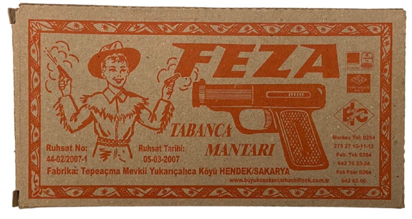 VİNTAGE FEZA 50 ADET TABANCA MANTARI KUTUSUNDA KULLANILMAMIŞ 