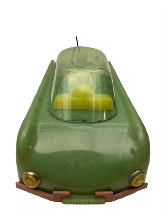 1960 YEŞİL CAMLI ANTENLİ  PLASTIK OYUNCAK UZAY ARABASI RUS ÜRETİMİ