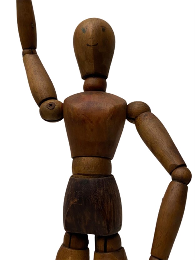 1960 AHŞAP HAREKETLİ İNSAN ANATOMİ FİGÜRÜ HAREKETLİ  MAKET