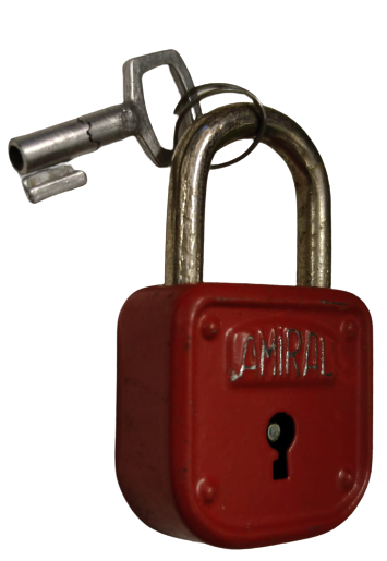 1960 AMİRAL MARKA METAL ANAHTARLI  ASMA KİLİT KIRMIZI RENKDE  