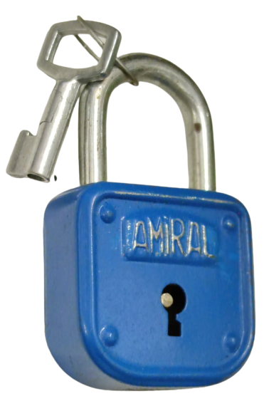 AMİRAL METAL ANAHTARLI ASMA KİLİT MAVİ RENKDE 