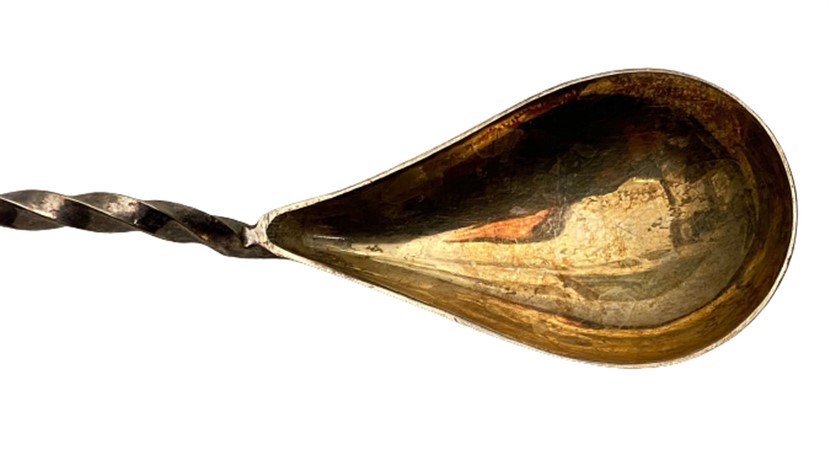 1934 CGH IMA N.S ALP İŞLEMELİ GÜMÜŞ KAPLAMA BURGULU SAP SERVİŞ KAŞIK