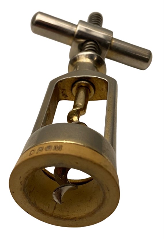 D.R.G.M TİRBUŞON DAMGALI KROM CELİK PASLANMAZ  MANTAR ŞARAP ŞİŞE TIPASI AÇACAĞI 