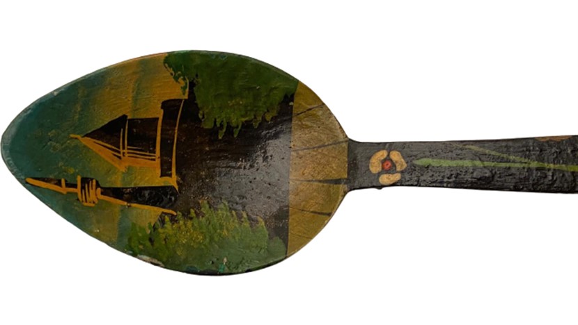 TEK PARCA AHŞAPDAN OYMA EL YAPIMI & EL KÖK BOYAMA KONYA TAHTA KAŞIK YA HAYIR SÖYLE YA SUS ATA SÖZÜ