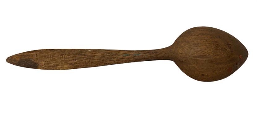 TEK PARCA AHŞAPDAN OYMA EL YAPIMI & EL KÖK BOYAMA KONYA TAHTA KAŞIK  AYIPSIZ DOST OLMAZ ATA SÖZÜ