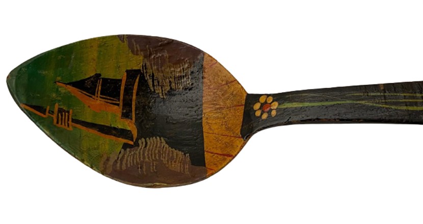 TEK PARCA AHŞAPDAN OYMA EL YAPIMI & EL KÖK BOYAMA KONYA TAHTA KAŞIK AYIPSIZ DOST OLMAZ ATA SÖZÜ