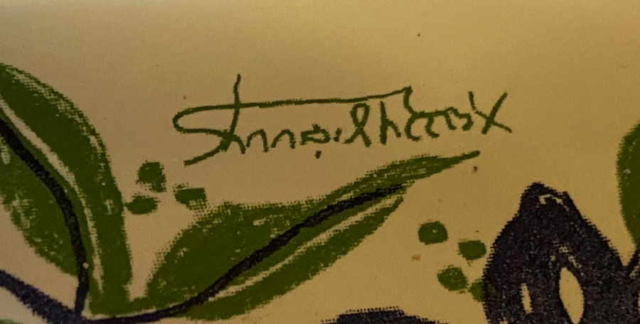 SERAMİK  EL YAPIM BOYAMA SANATCI İMZALI ZEYTİN TADIM SUNUM TABAĞI