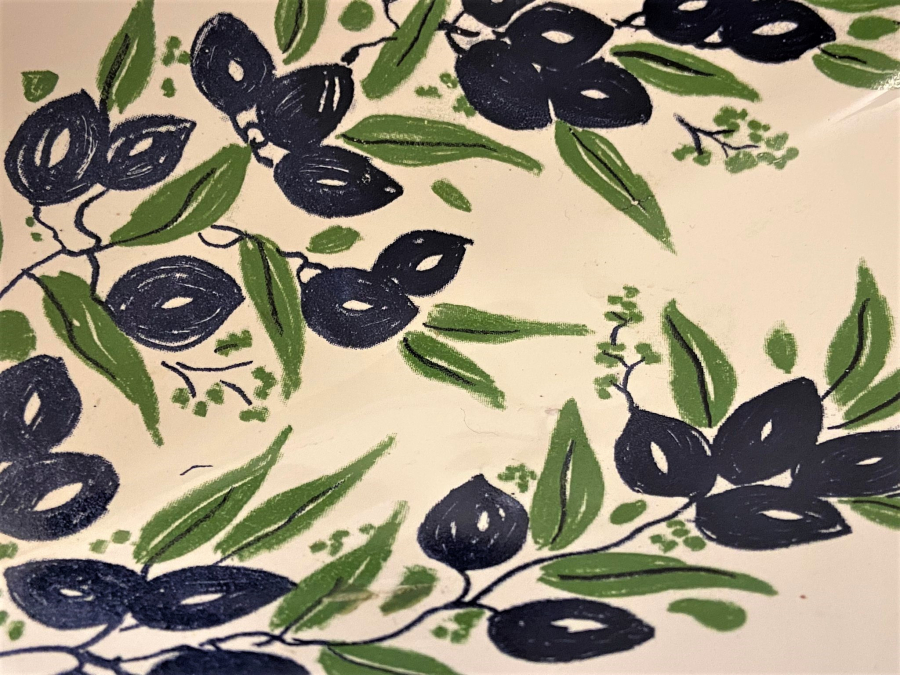 SERAMİK  EL YAPIM BOYAMA SANATCI İMZALI ZEYTİN TADIM SUNUM TABAĞI