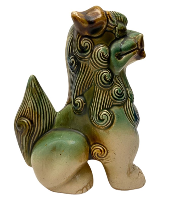 1960 SERAMİK SANATCI İŞİ TAMAMI EL YAPIMI & EL BOYAMA ÇİN EJDERHASI FİGÜRÜ