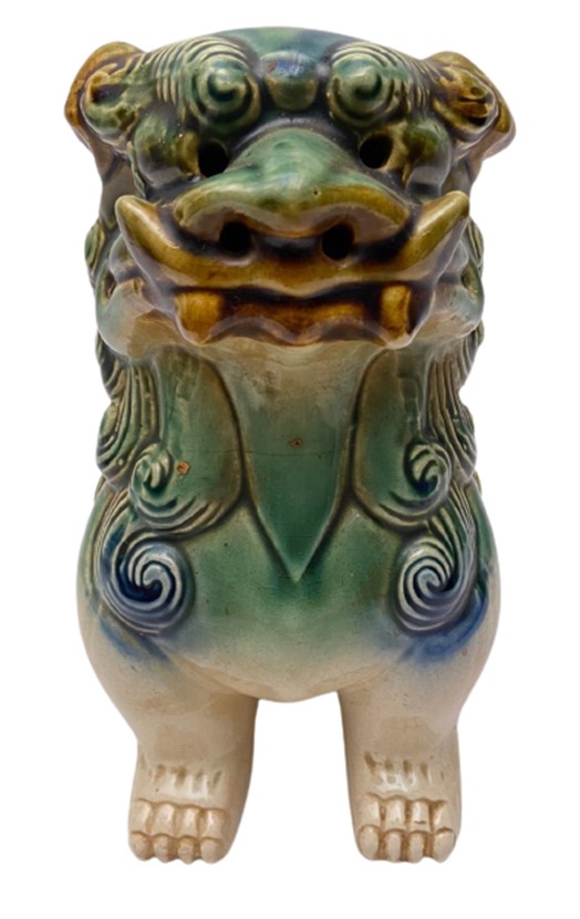 1960 SERAMİK SANATCI İŞİ TAMAMI EL YAPIMI & EL BOYAMA ÇİN EJDERHASI FİGÜRÜ