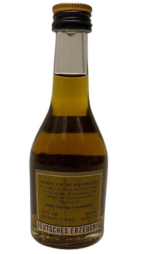 ALMAN MAMPE GRÜNE POMERANZE 40 ML MİNYATÜR İÇKİ LİKÖR ŞİŞESİ KAPAGI ACILMAMIŞ DOLU KOLEKSİYON