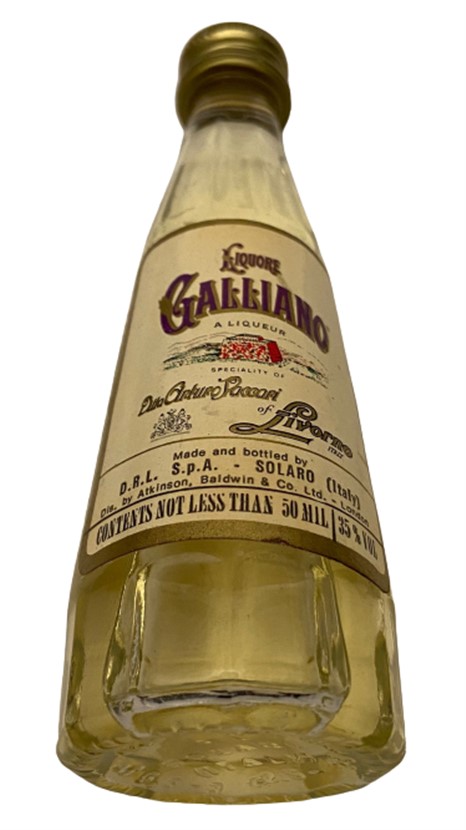 İTALYA LIQUORE GALLIANO 50 ML MİNYATÜR İÇKİ LİKÖR ŞİŞESİ KAPAGI ACILMAMIŞ DOLU KOLEKSİYON