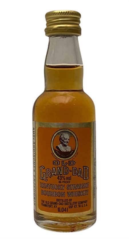 OLD GRAND - DAD KENTUCKY STRAIGHT BOURBON WHISKEY 40 ML MİNYATÜR İÇKİ VİSKİ ŞİŞESİ KAPAGI ACILMAMIŞ DOLU KOLEKSİYON 