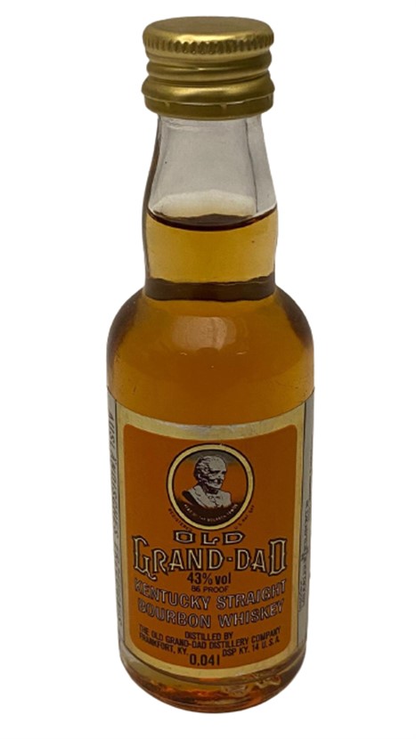OLD GRAND - DAD KENTUCKY STRAIGHT BOURBON WHISKEY 40 ML MİNYATÜR İÇKİ VİSKİ ŞİŞESİ KAPAGI ACILMAMIŞ DOLU KOLEKSİYON 