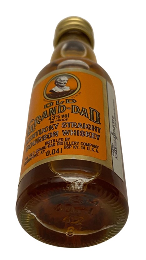 OLD GRAND - DAD KENTUCKY STRAIGHT BOURBON WHISKEY 40 ML MİNYATÜR İÇKİ VİSKİ ŞİŞESİ KAPAGI ACILMAMIŞ DOLU KOLEKSİYON 