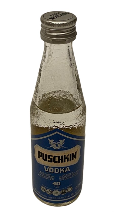 PUSCHKIN VODKA 40 ML MİNYATÜR İÇKİ VODKA ŞİŞESİ KAPAGI ACILMAMIŞ DOLU KOLEKSİYON