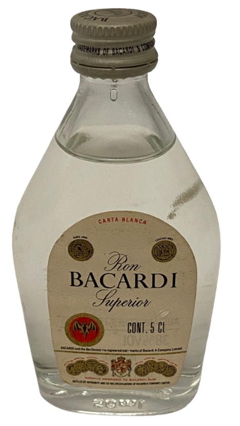 RON BACARDI SUPERİOR 50 ML MİNYATÜR İÇKİ ROM ŞİŞESİ KAPAGI ACILMAMIŞ DOLU KOLEKSİYON