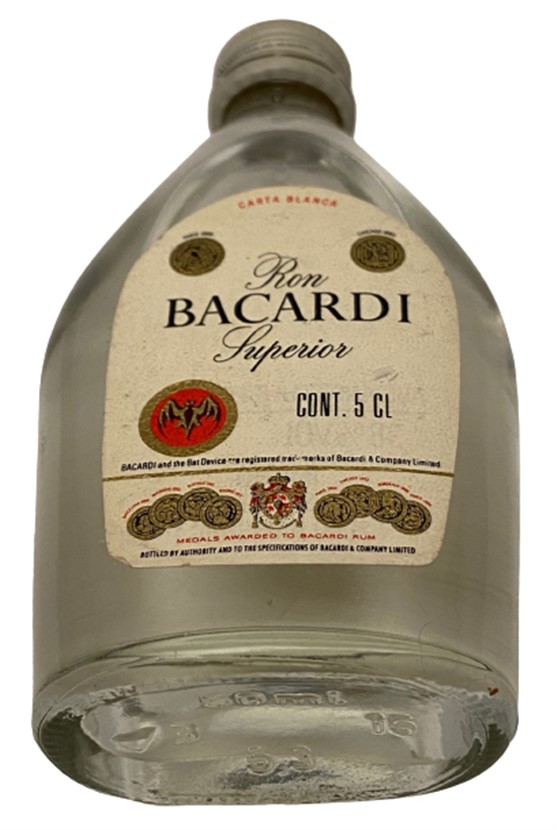 RON BACARDI SUPERİOR 50 ML MİNYATÜR İÇKİ ROM ŞİŞESİ KAPAGI ACILMAMIŞ DOLU KOLEKSİYON