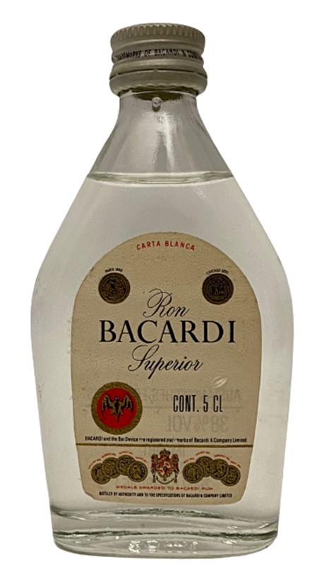 RON BACARDI SUPERİOR 50 ML MİNYATÜR İÇKİ ROM ŞİŞESİ KAPAGI ACILMAMIŞ DOLU KOLEKSİYON