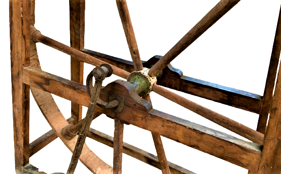 1910 OSMANLI SEYYAR BİLEVCİ SIRTTA TAŞINAN GEZİCİ BİLEV TEZGAHI TAMAMI AHŞAP MEKANİK  BİLEV TAŞ CARKLI EL YAPIM BİLEVCİ TEZGAHI