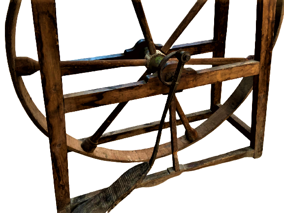 1910 OSMANLI SEYYAR BİLEVCİ SIRTTA TAŞINAN GEZİCİ BİLEV TEZGAHI TAMAMI AHŞAP MEKANİK  BİLEV TAŞ CARKLI EL YAPIM BİLEVCİ TEZGAHI