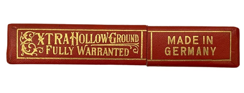 1950 ORİJİNAL KENDİ KUTUSUNDA KULLANILMAMIŞ 0  EXTRA HOLLOW GROUND FULLY WARRANTED SİYAH BAKALİT SAPLI USTURA