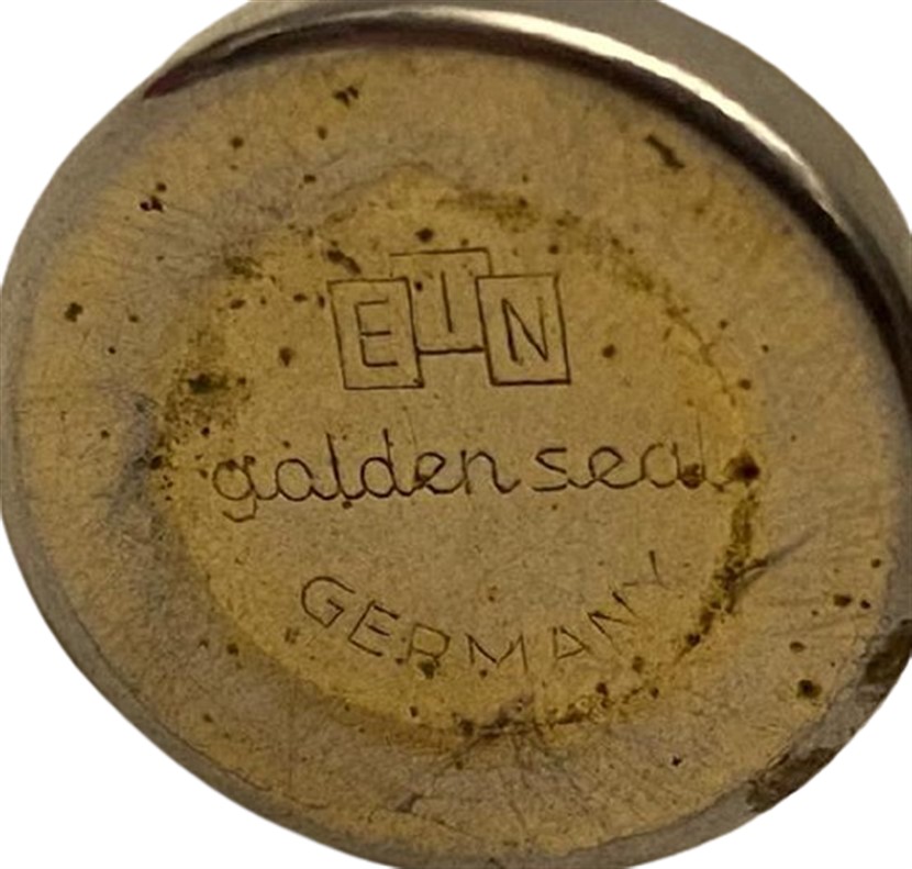 1950 GERMANY EIN GOLDEN SEAL GOBLEN İŞLEMELİ AYNALI CİFT RUJ  KOYULAN CANTA İÇİ MAKYAJ TAKIMI