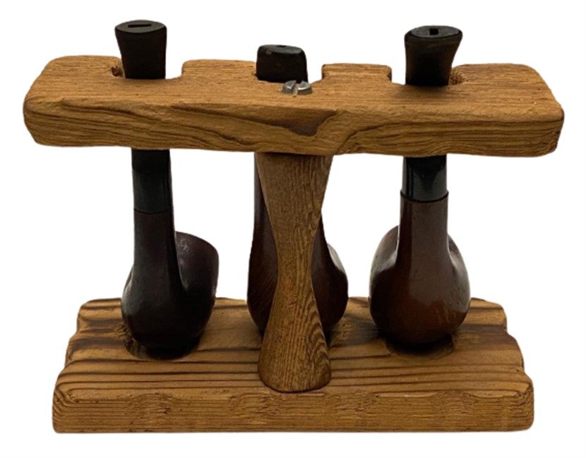 AHŞAP PİPO DİNLENDİRME  STANDLI FARKLI MODELDE ÜCLÜ PİPO SETİ