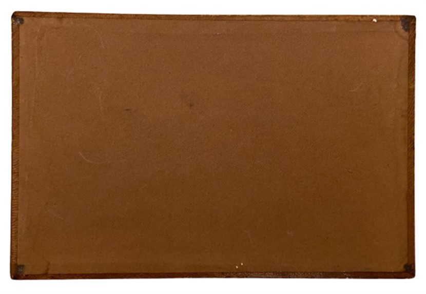 AHŞAP ÜZERİ  KAHVERENGİ DERİ KAPLAMA  ÜZERİ YALDIZ İŞLEMELİ MASA ÜZERİ NOT DEFTERİ