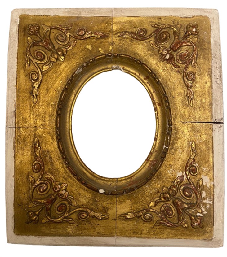 OSMANLI EL YAPIMI ALÇI ÜZERİ ALTIN VARAK YALDIZ KABARTMA İŞLEMELİ ÇİFT ÇERÇEVE