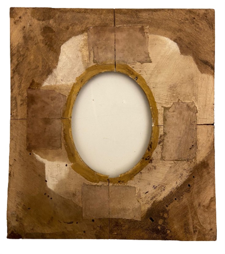 OSMANLI EL YAPIMI ALÇI ÜZERİ ALTIN VARAK YALDIZ KABARTMA İŞLEMELİ ÇİFT ÇERÇEVE