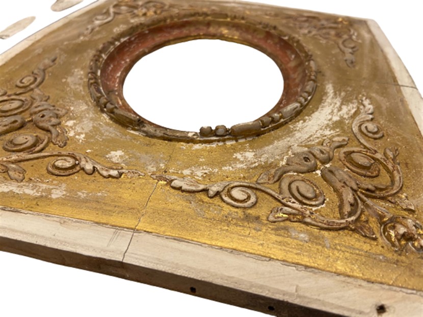 OSMANLI EL YAPIMI ALÇI ÜZERİ ALTIN VARAK YALDIZ KABARTMA İŞLEMELİ ÇİFT ÇERÇEVE