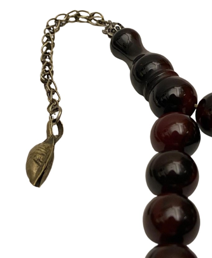 OSMANLI EL TORNA CEKİM  SIKMA KEHRİBAR 33 LUK TESBİH