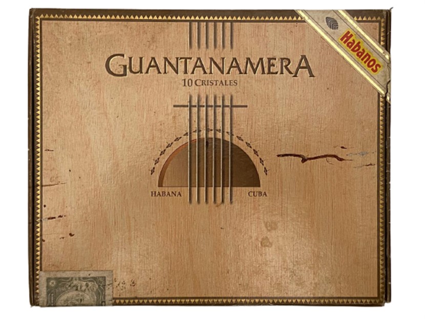 GUATANAMERA KUBA AHŞAP KUTU İCERSİNDE 10 BOŞ SEFFAF PURO SAKLAMA TÜPLU AHŞAP KAPAKLI BOŞ KÜBA PUROSU KUTUSU