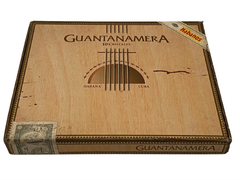 GUATANAMERA KUBA AHŞAP KUTU İCERSİNDE 10 BOŞ SEFFAF PURO SAKLAMA TÜPLU AHŞAP KAPAKLI BOŞ KÜBA PUROSU KUTUSU