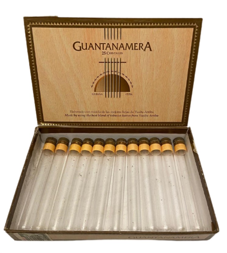KUBA GUANTANAMERA 12 ADET KAPAKLI SAKLAMA TÜPLÜ  KÜBA AHŞAP PURO KUTUSU