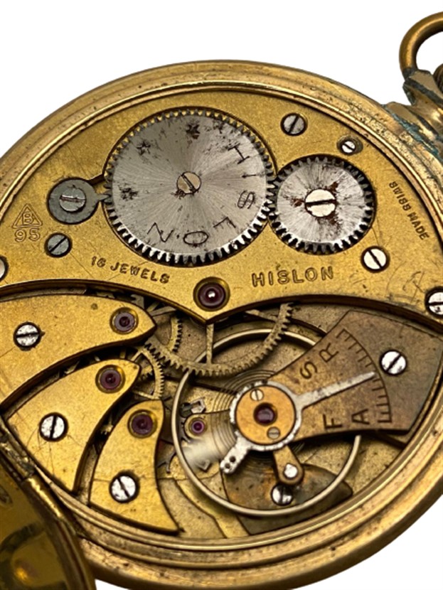 1950 SWISS MADE HISLON 16 JEWELS MEKANİK KURMALI  KÖSTEKLİ SAAT SORUNSUZDUR