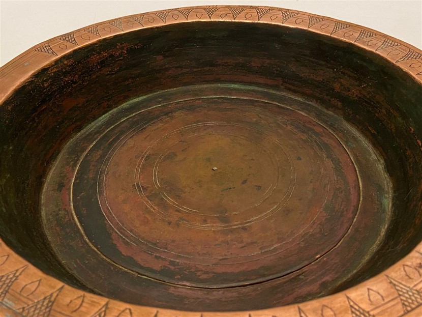 OSMANLI ÜZERİ HAYAT AGACI KALEM İŞLEMELİ ERMENİ İŞİ BRONZ DERİN ORTA SAGAN