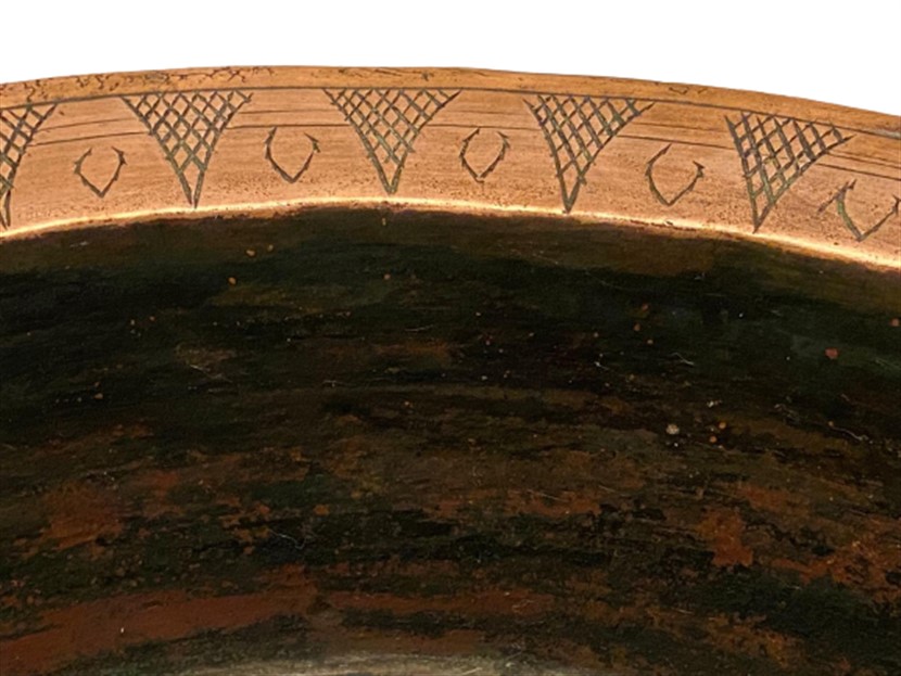 OSMANLI ÜZERİ HAYAT AGACI KALEM İŞLEMELİ ERMENİ İŞİ BRONZ DERİN ORTA SAGAN