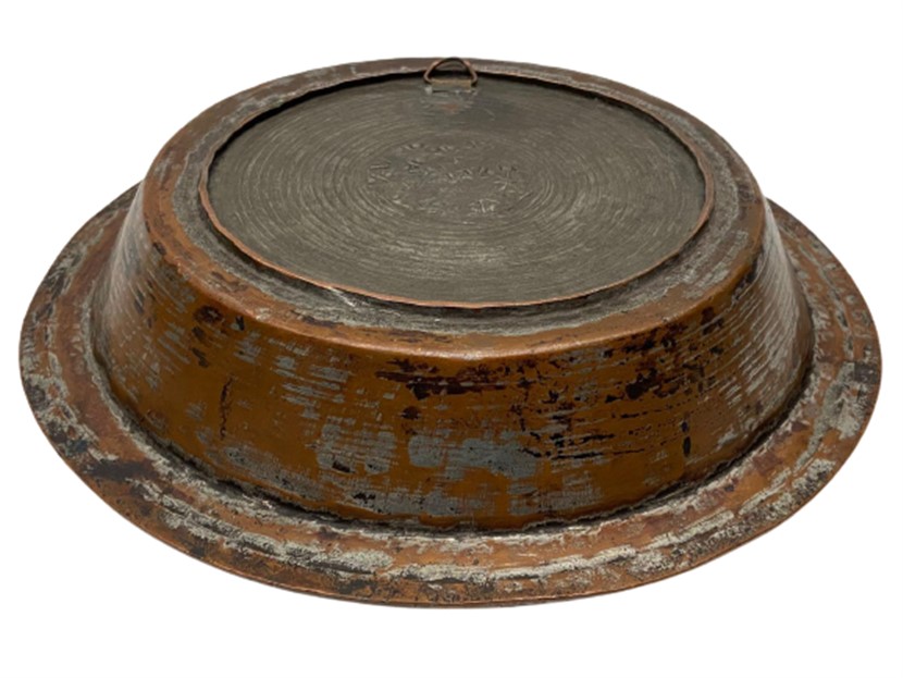 OSMANLI ÜZERİ HAYAT AGACI KALEM İŞLEMELİ ERMENİ İŞİ BRONZ DERİN ORTA SAGAN