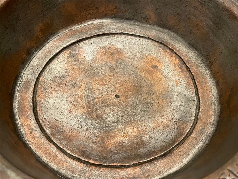 OSMANLI ÜZERİ OSMANLICA KALEM YAZI İŞLEMELİ BRONZ KENARLI SAGAN